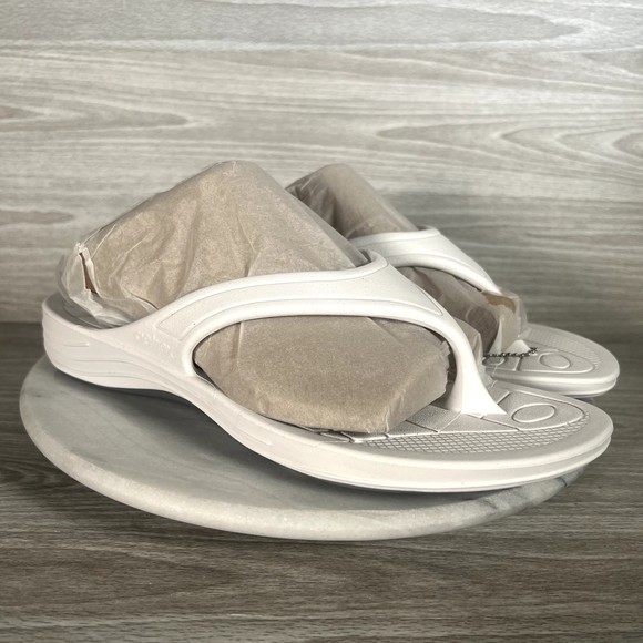 Aetrex Sandals Women’s 11 White Flip Flops Lynco Orthotic Arch Support Comfort - Picture 1 of 15